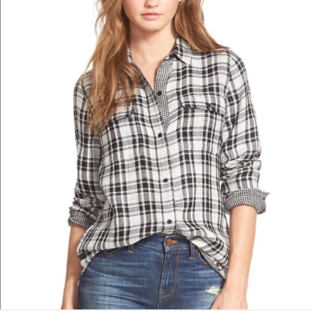 Madewell Ex Boyfriend Button Down Plaid Shirt